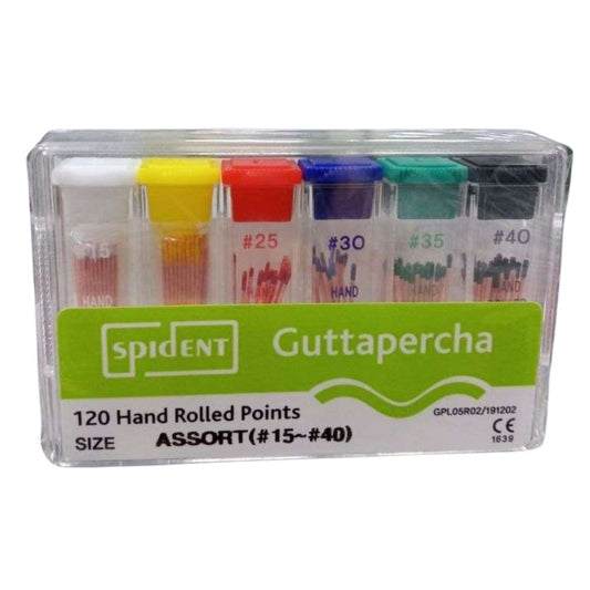 Conos de Gutapercha Spident Caja x 120 ud. Los conos de Gutapercha actúan como obturadores de conductos radiculares, ...