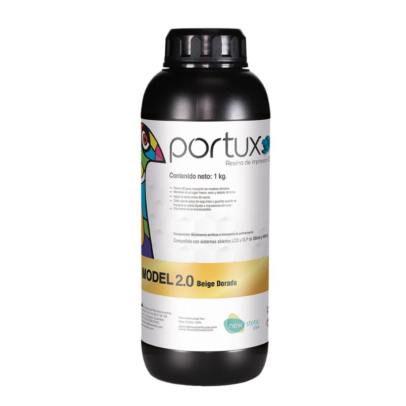 Resina Portux 3D Mode 2.0 Beige Dorado x 1 Kg