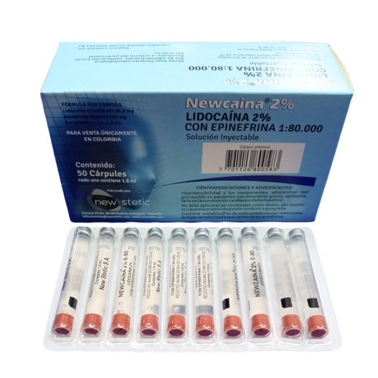 Anestesia Newcaina® 2% E-80 – Caja x 50 Ud New Stetic