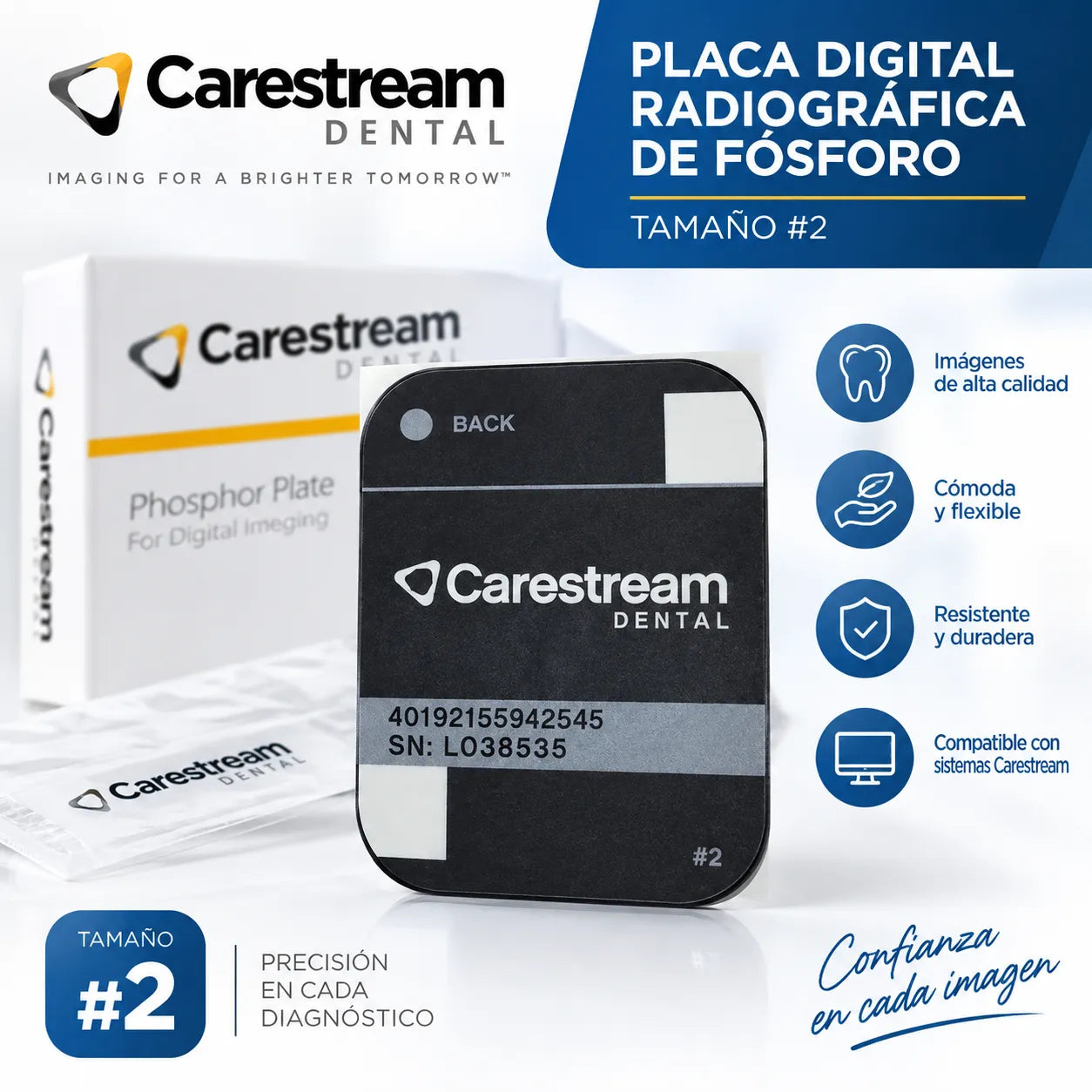 Placa Digital Radiografica De Fosforo #2 Carestream x ud