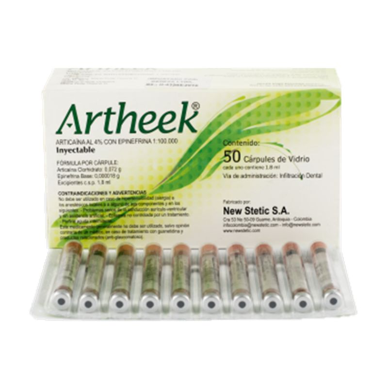 Anestesia Artheek® SP 4% Caja x 50 ud New Stetic
