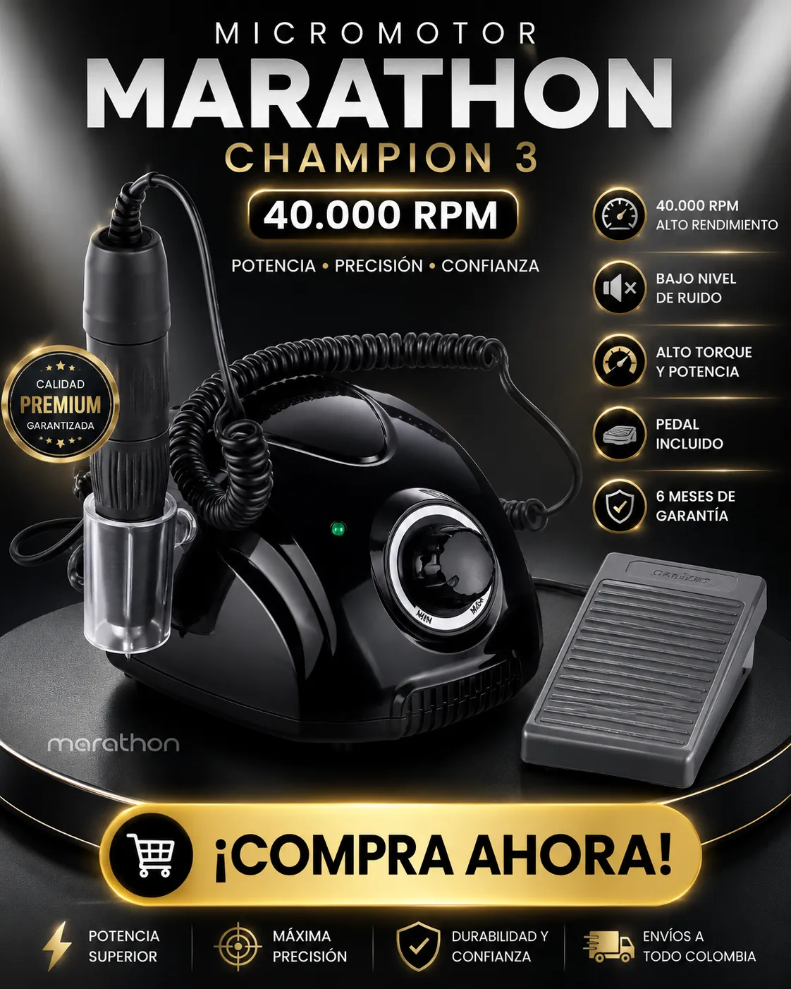 Insumos y Equipos Odontológicos en Pereira y Colombia 9 Micromotor marathon color negro